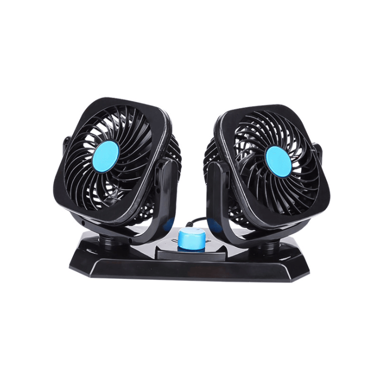 Double Head Plastic Small24V Portable Mini 12V Electric DC Cooling Car Fan	