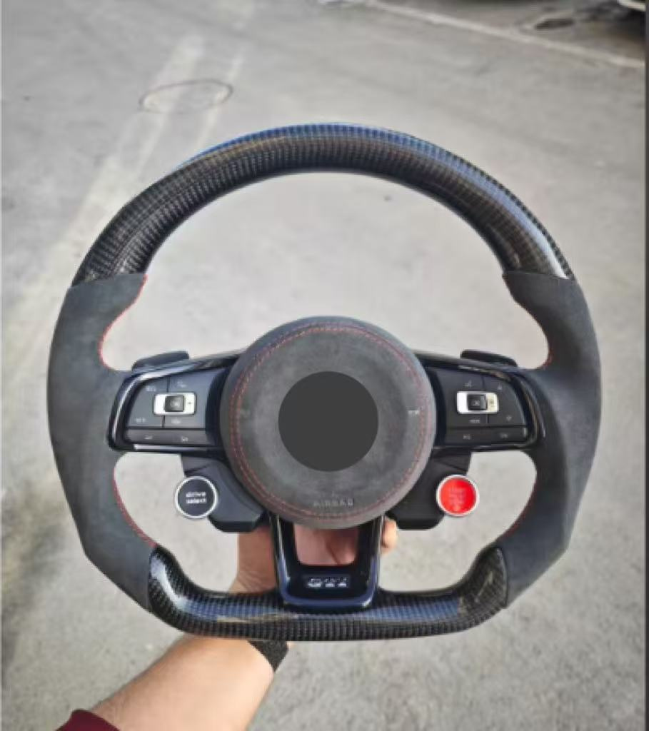 Custom Carbon Fiber Steering Wheel Fit for Volkswagen Golf Mk7 Gti Golf 6 7 R Line Gtd Gts Gte Gli Polo Mk6 LED Steering Wheel