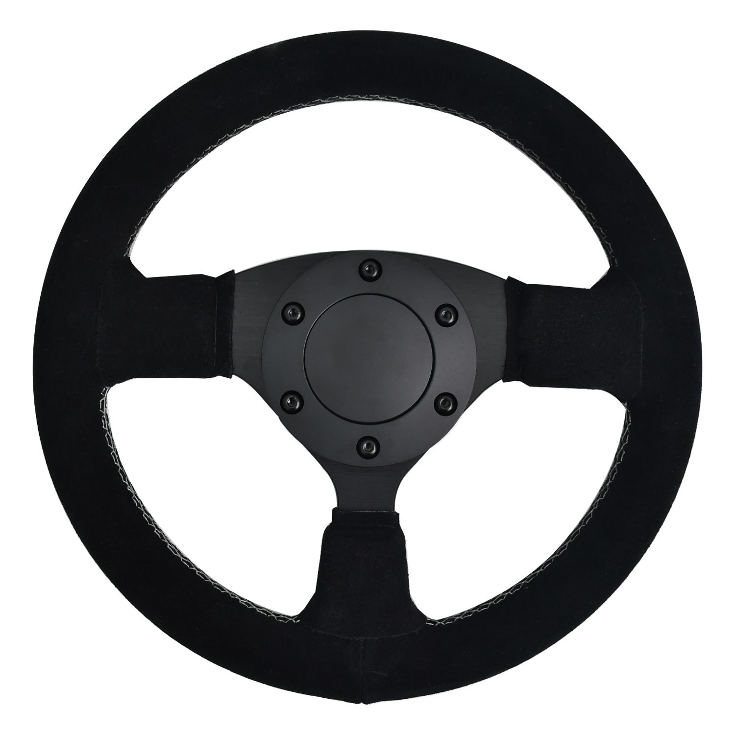 Tiypeor SIM Racing Steering Wheel 270mm Diameter Flat for Go Kart UTV Suede Steering Wheel	