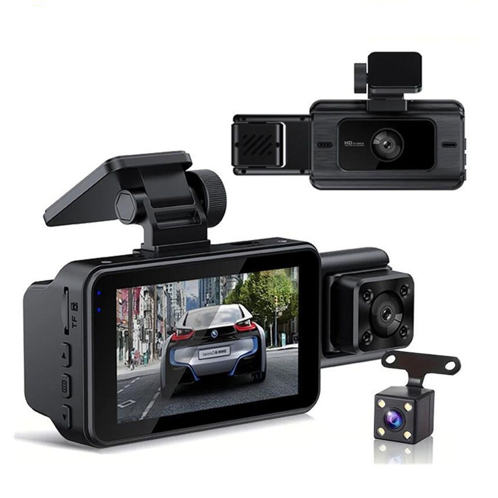 High Quality 3 Lens Car Camera Micro Multifunctional WiFi Front Inside Rear 3 Way Dash Camera All-in-One Dash Cam	
