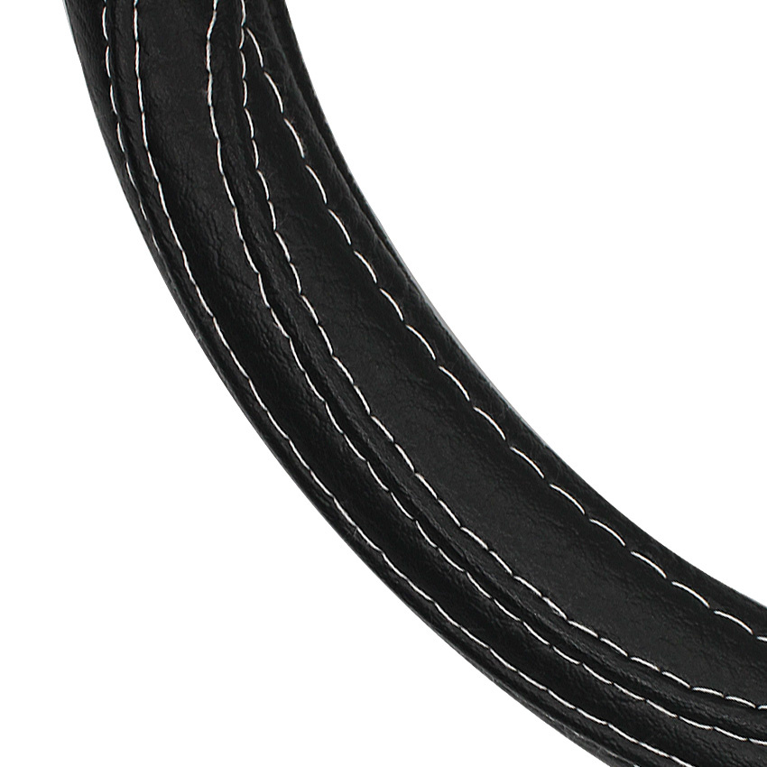 Stylish Car Vehicle PVC Faux Leather Anti-Slip Steering Wheel Wrap Cover Black