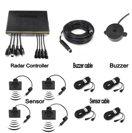 Universal LED Reversing Radar with 4 Sensors Car Parking Sensor